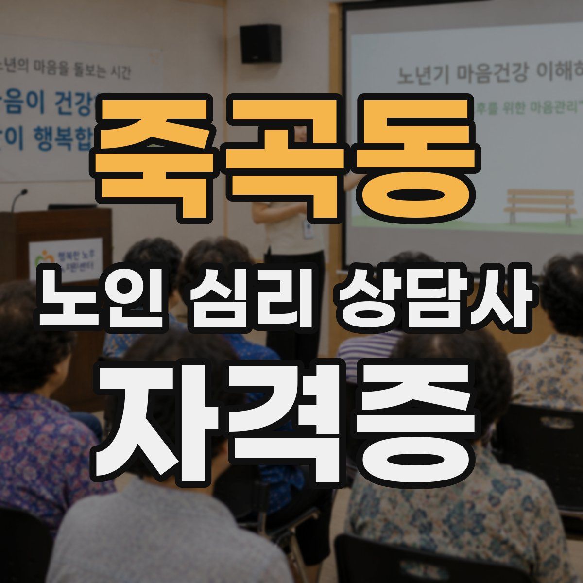 죽곡동 노인 심리 상담사 자격증