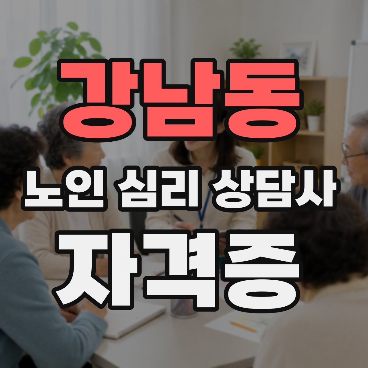 강남동 노인 심리 상담사 자격증