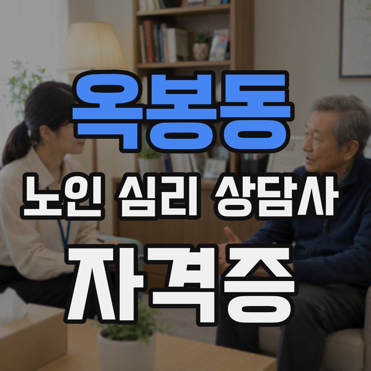 옥봉동 노인 심리 상담사 자격증