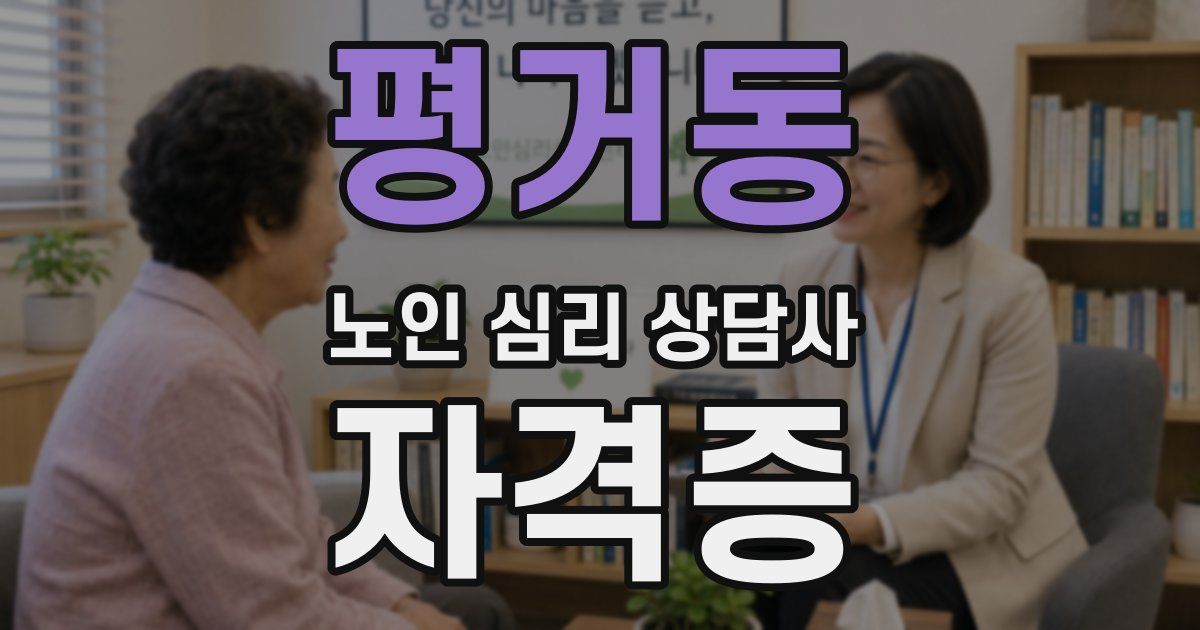 평거동 노인 심리 상담사 자격증