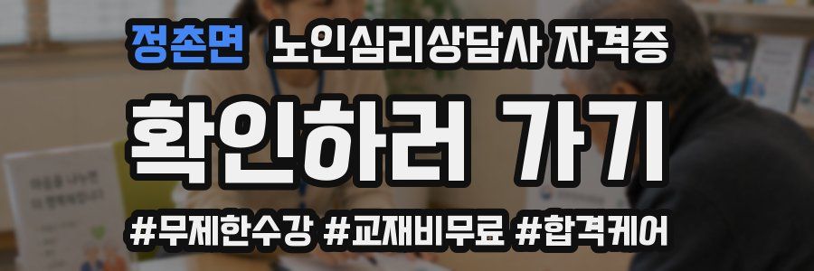 정촌면 노인 심리 상담사 자격증