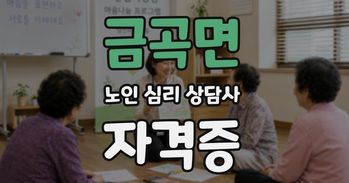 금곡면 노인 심리 상담사 자격증