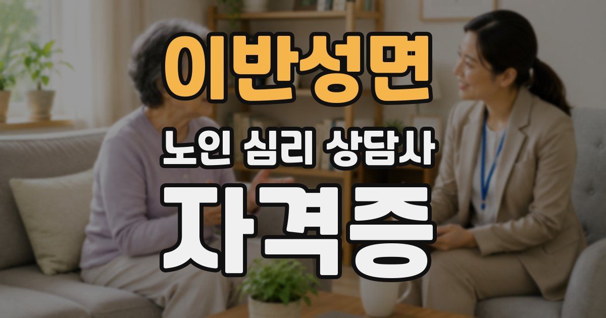 이반성면 노인 심리 상담사 자격증