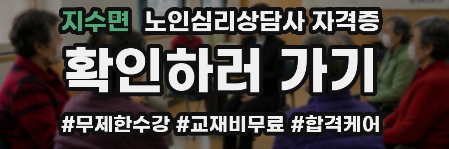 지수면 노인 심리 상담사 자격증