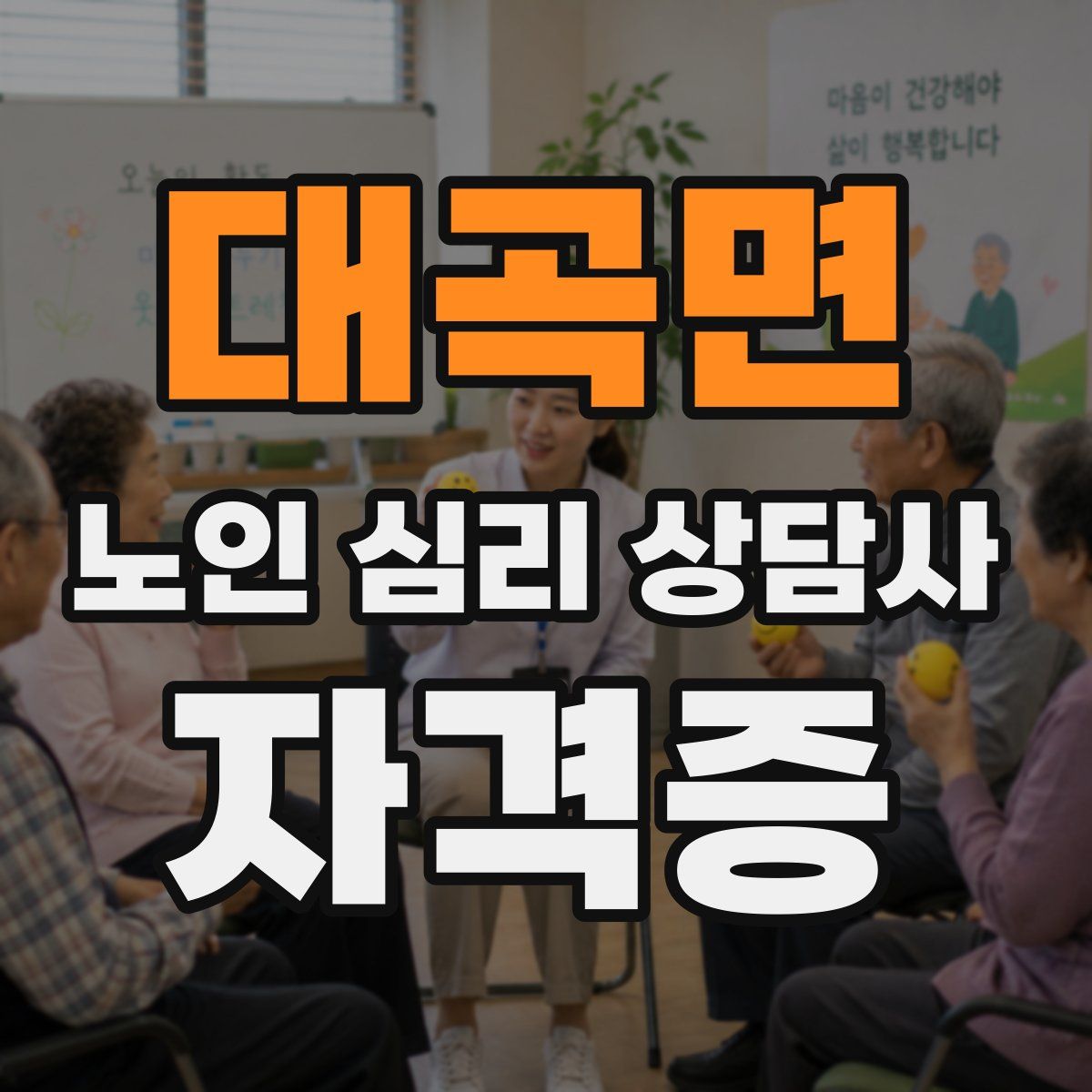 대곡면 노인 심리 상담사 자격증