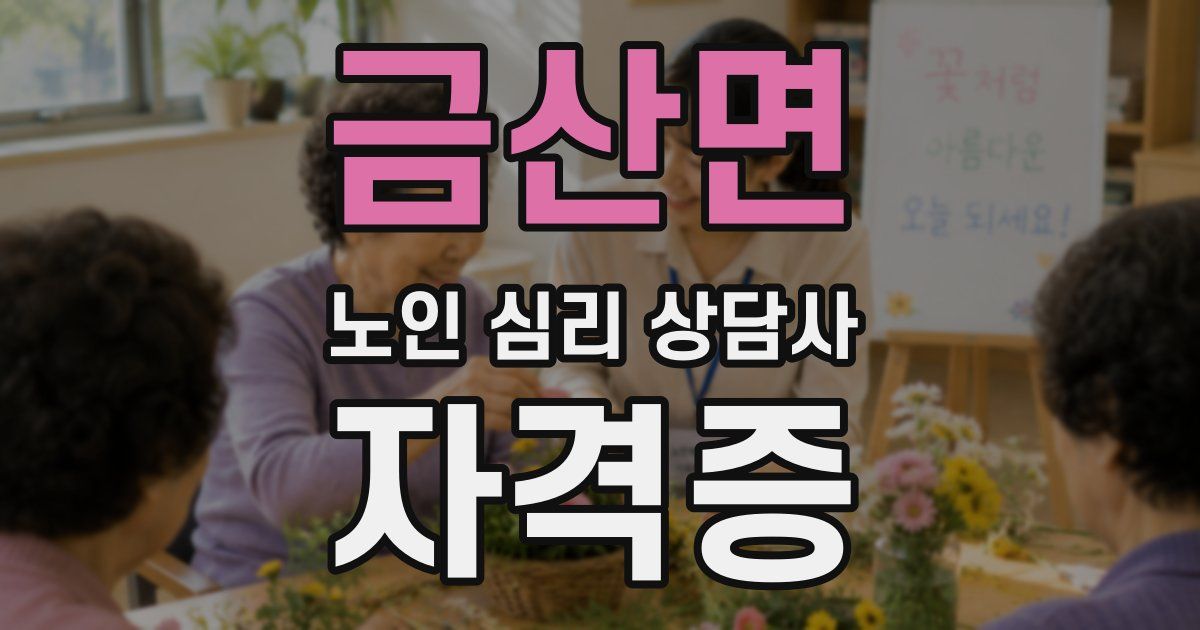 금산면 노인 심리 상담사 자격증