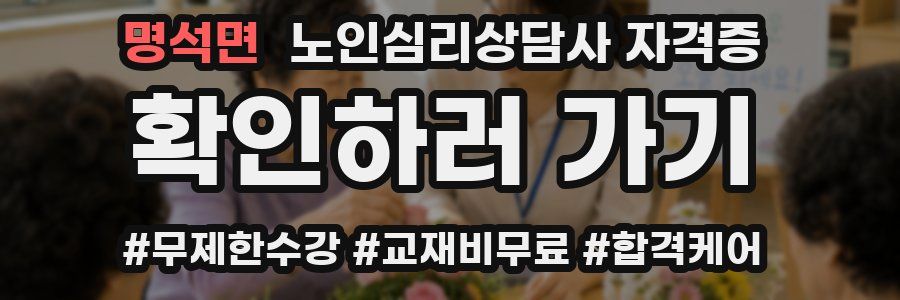명석면 노인 심리 상담사 자격증