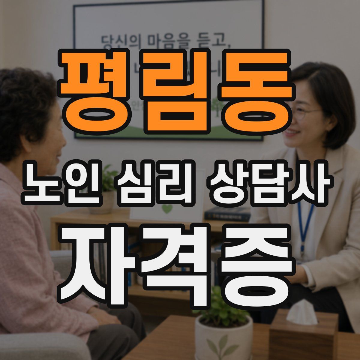 평림동 노인 심리 상담사 자격증