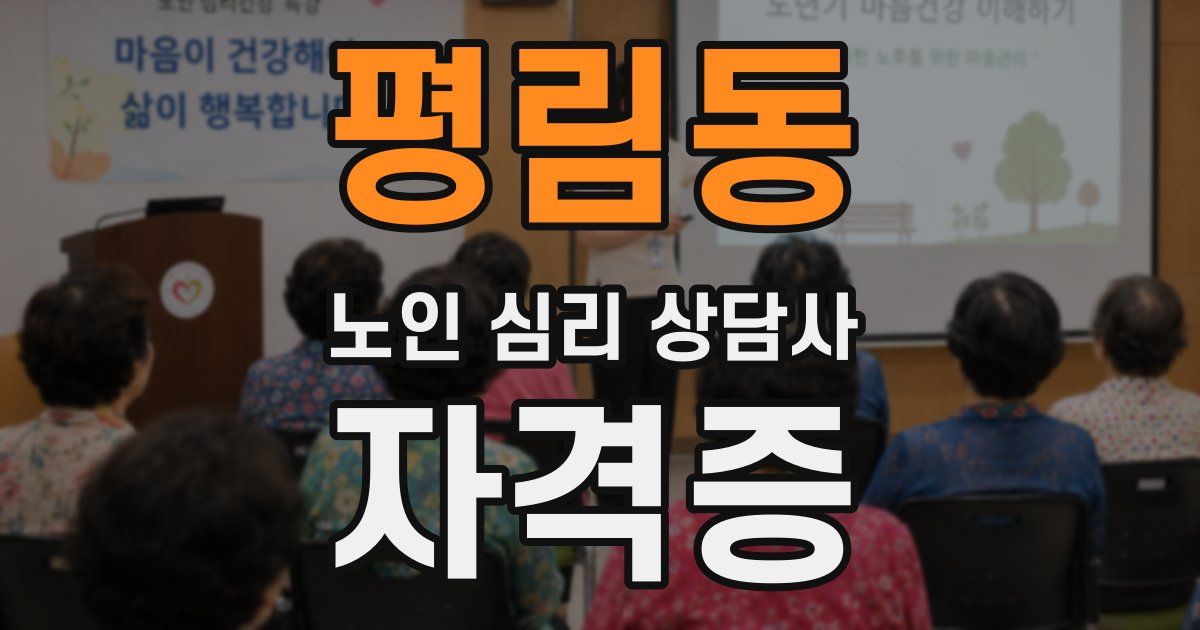 평림동 노인 심리 상담사 자격증
