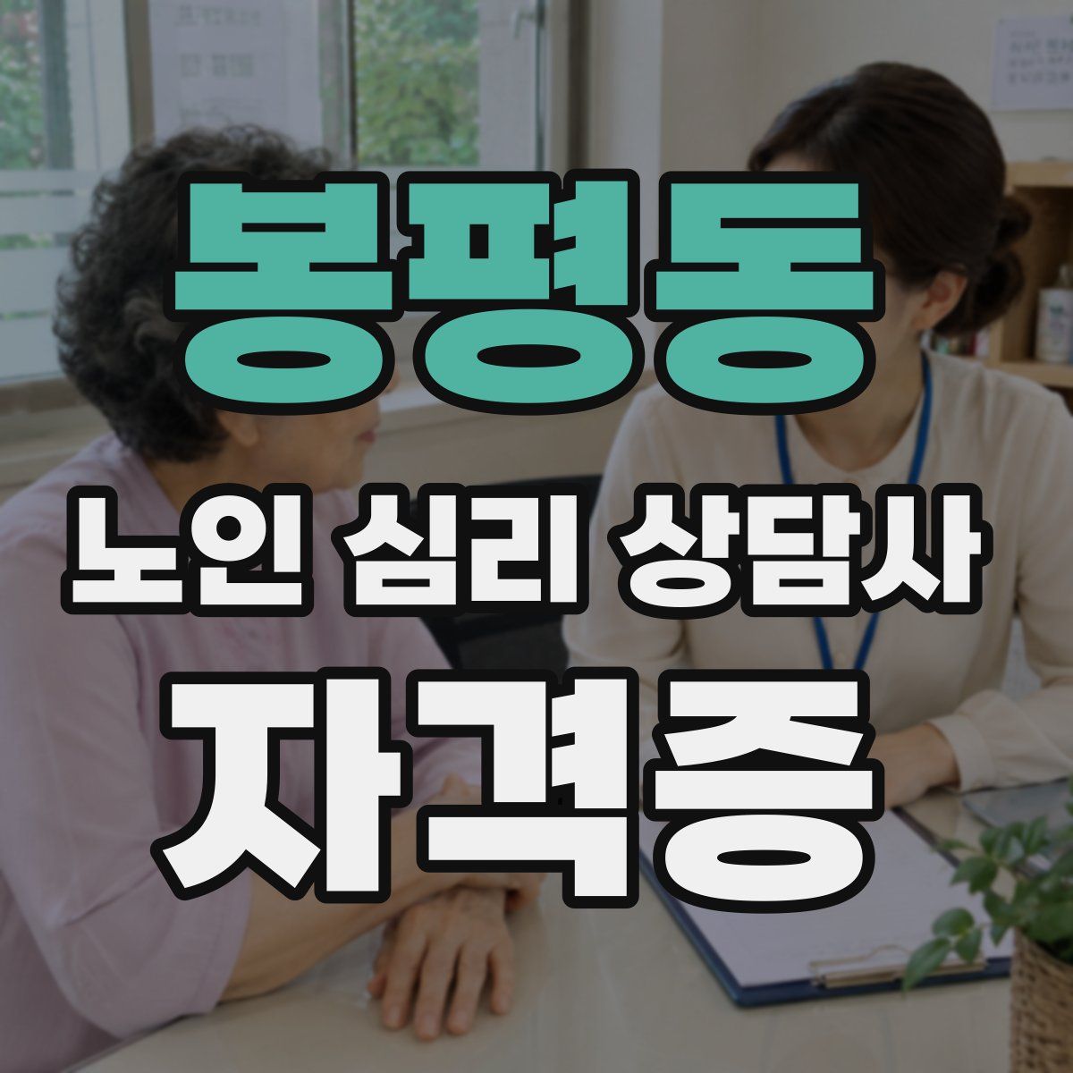 봉평동 노인 심리 상담사 자격증