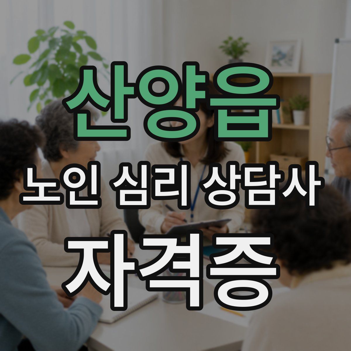 산양읍 노인 심리 상담사 자격증
