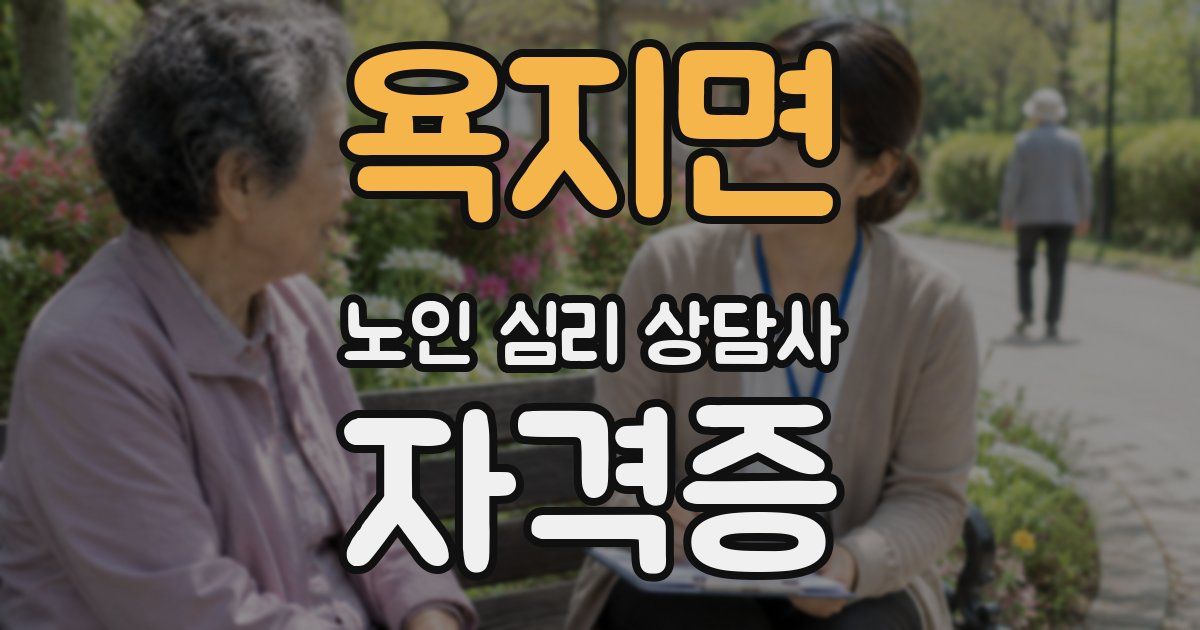 욕지면 노인 심리 상담사 자격증