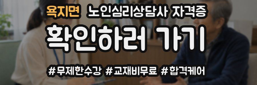 욕지면 노인 심리 상담사 자격증