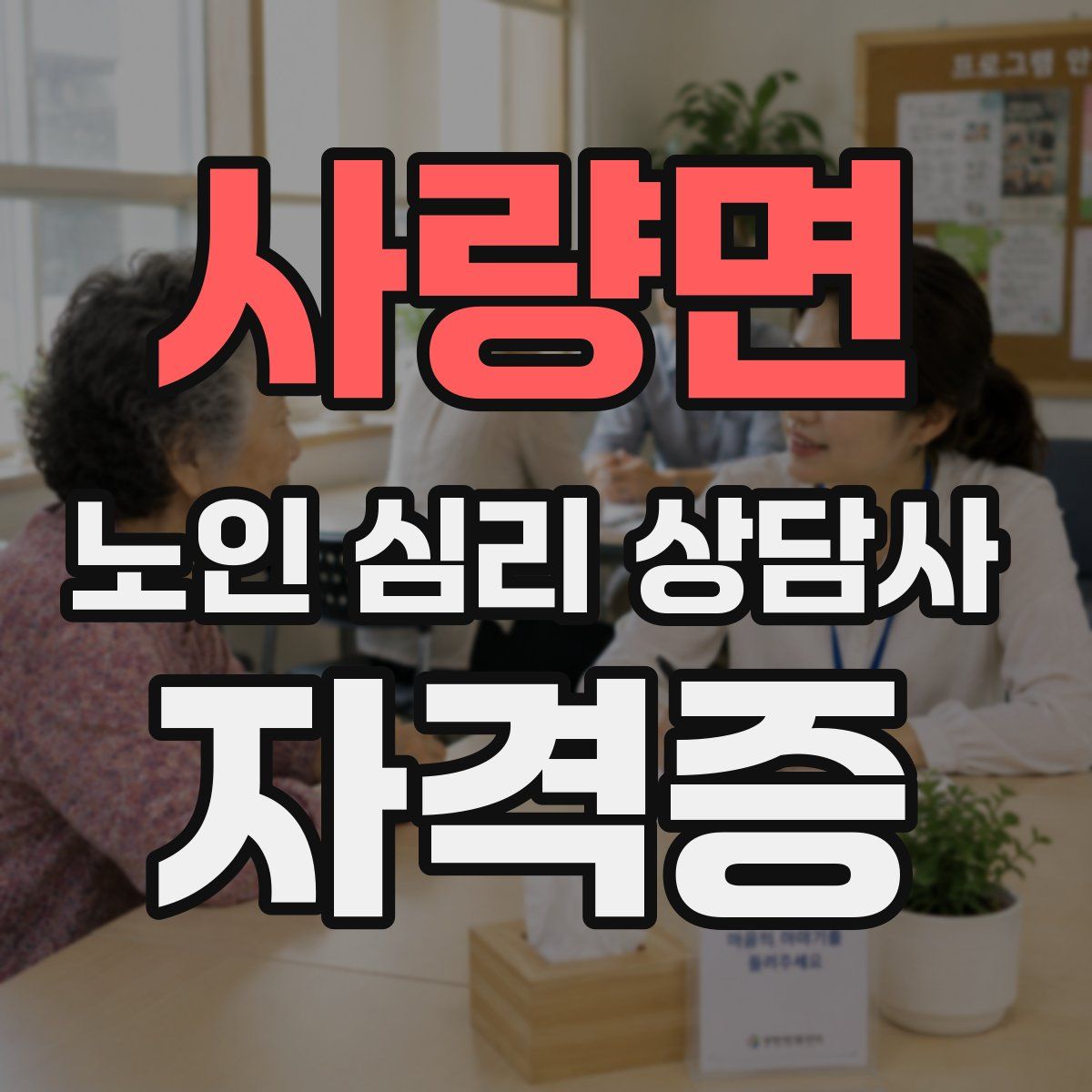 사량면 노인 심리 상담사 자격증