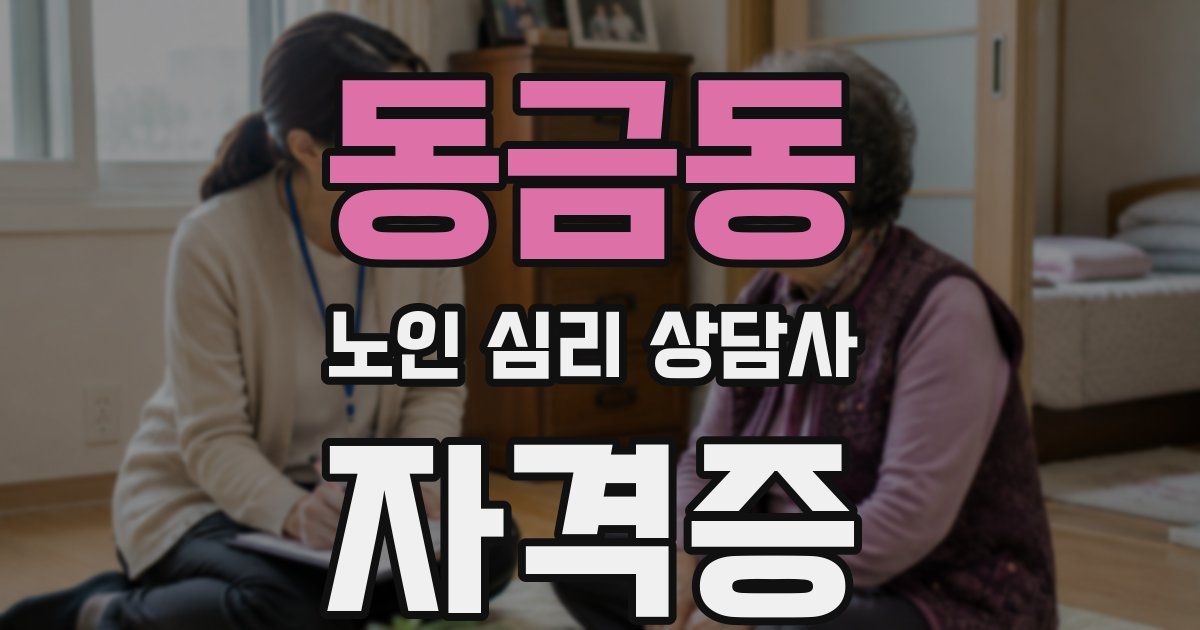 동금동 노인 심리 상담사 자격증