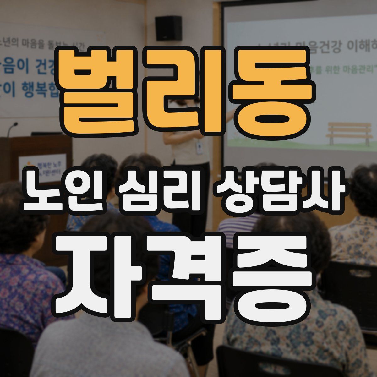 벌리동 노인 심리 상담사 자격증