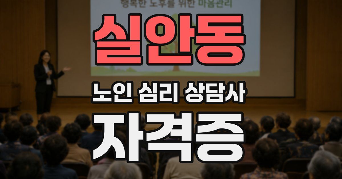 실안동 노인 심리 상담사 자격증