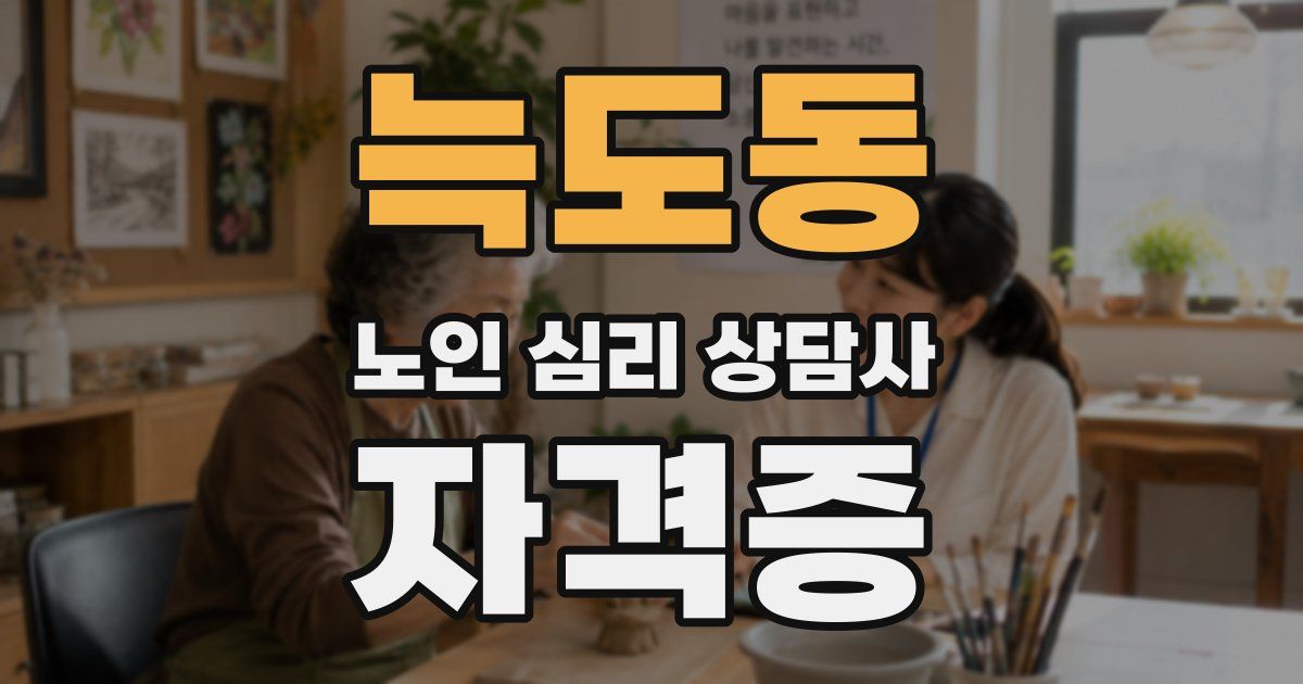 늑도동 노인 심리 상담사 자격증