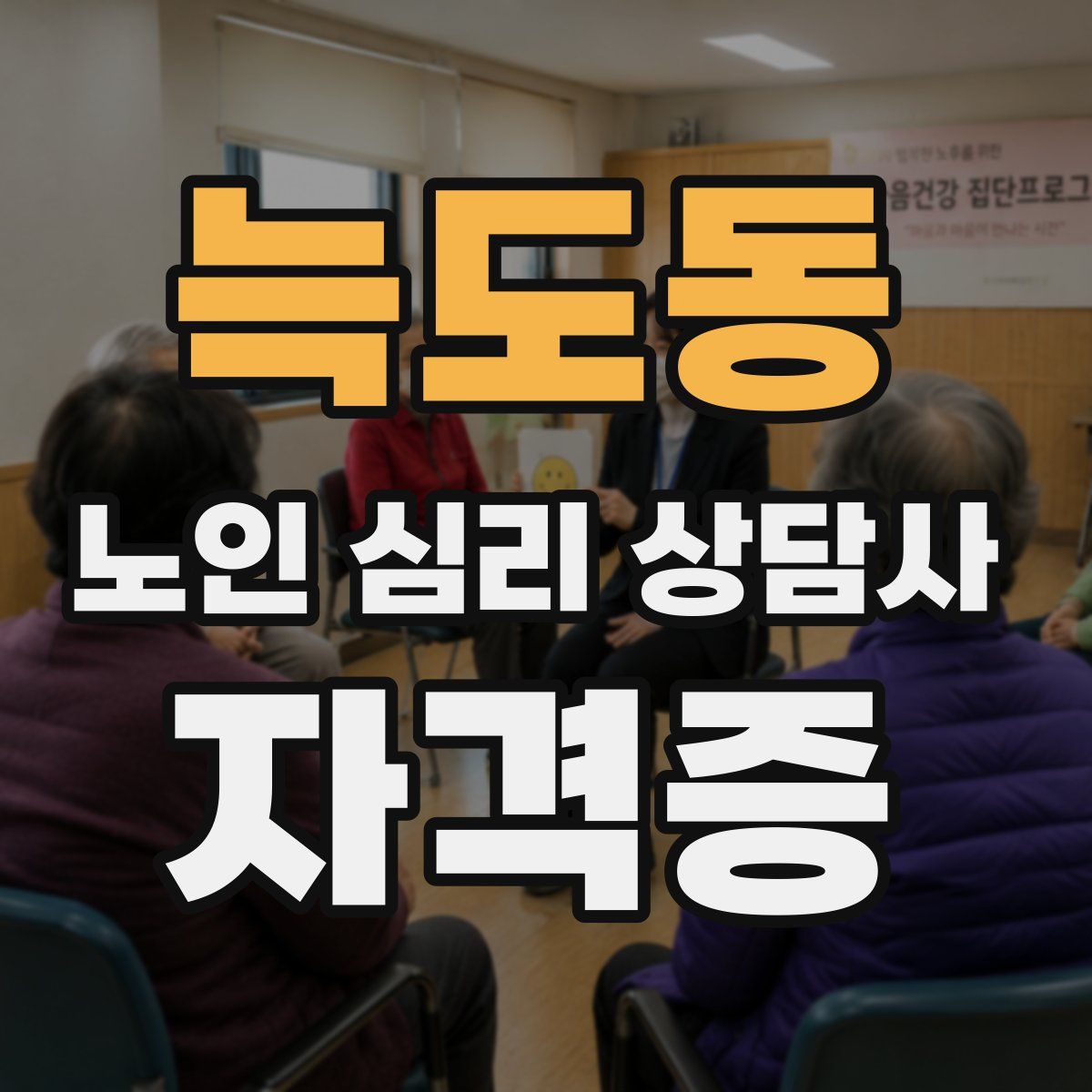 늑도동 노인 심리 상담사 자격증