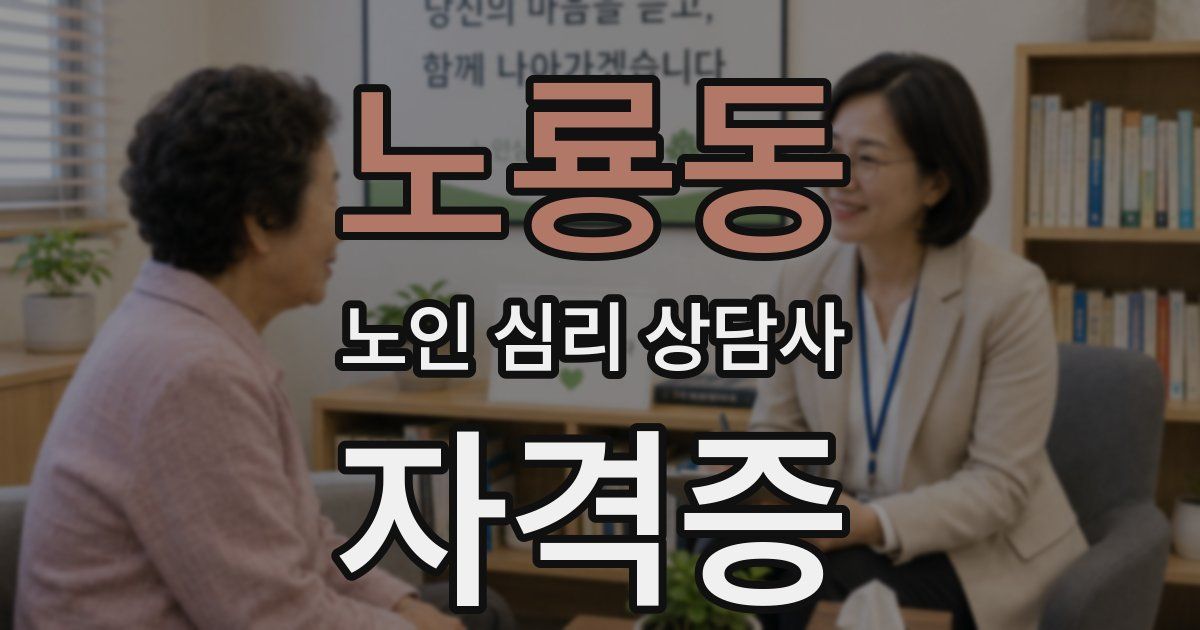 노룡동 노인 심리 상담사 자격증