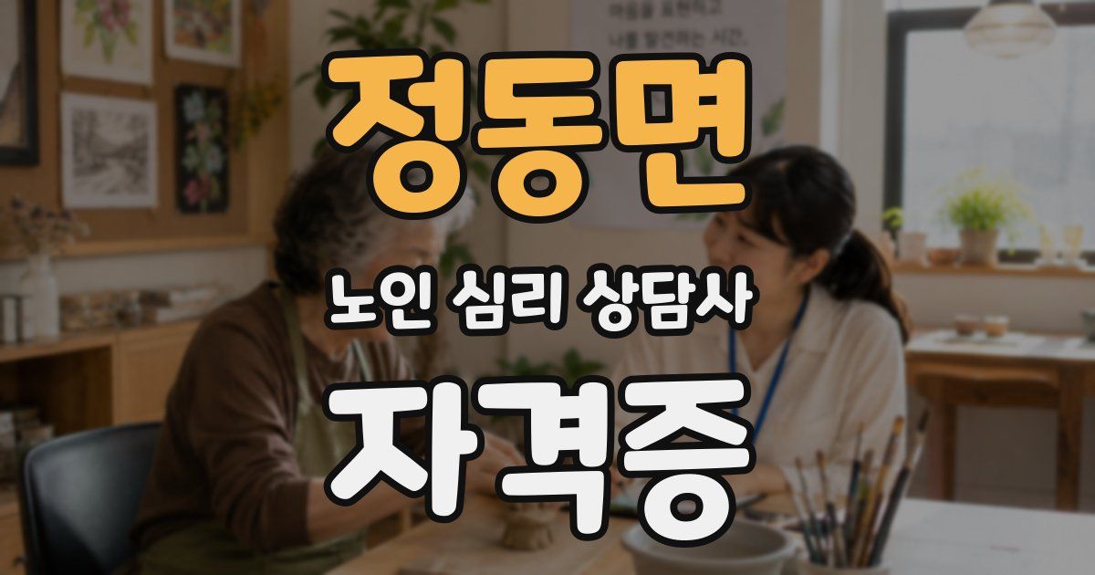정동면 노인 심리 상담사 자격증