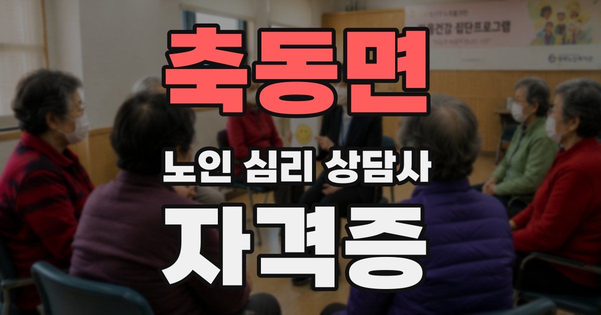 축동면 노인 심리 상담사 자격증