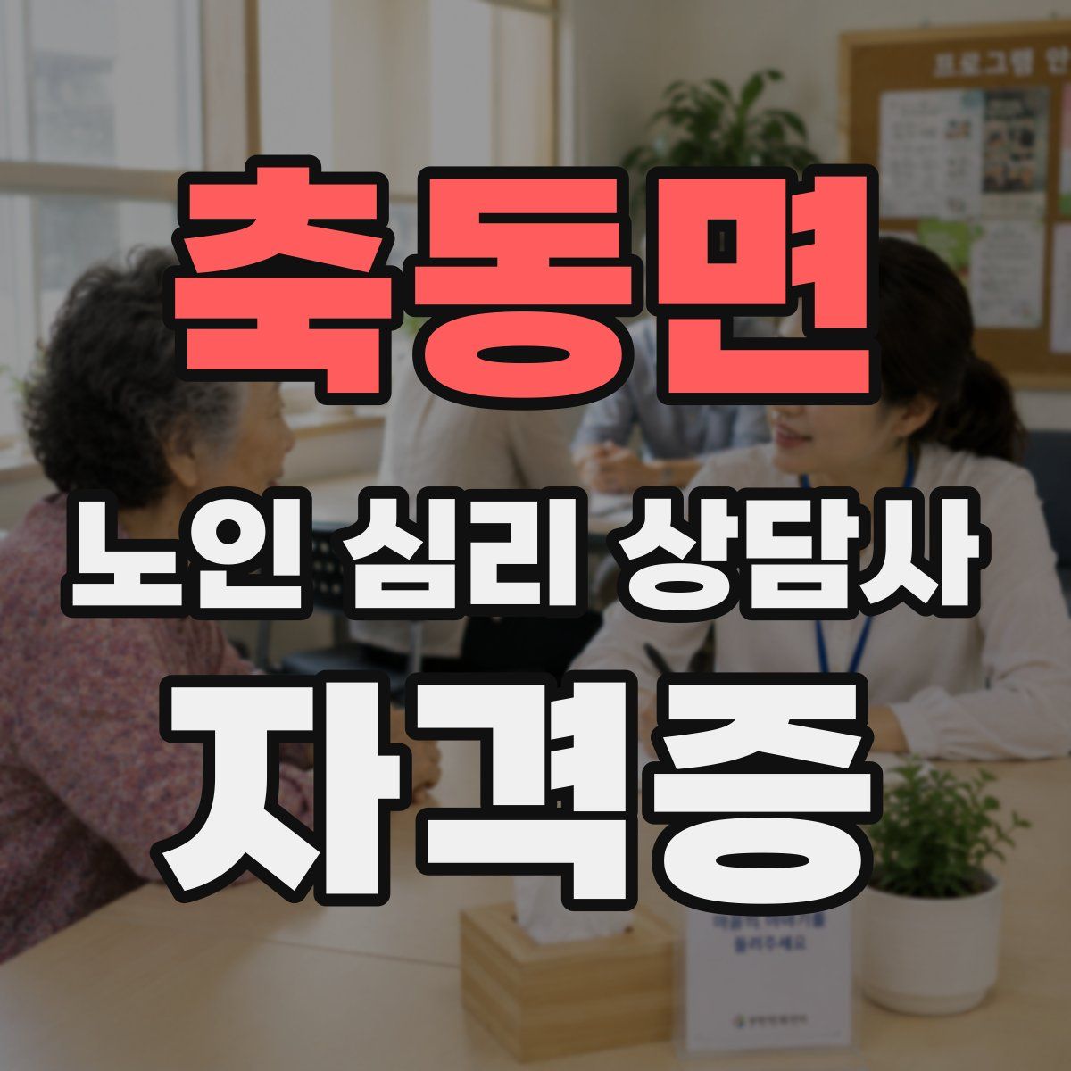 축동면 노인 심리 상담사 자격증