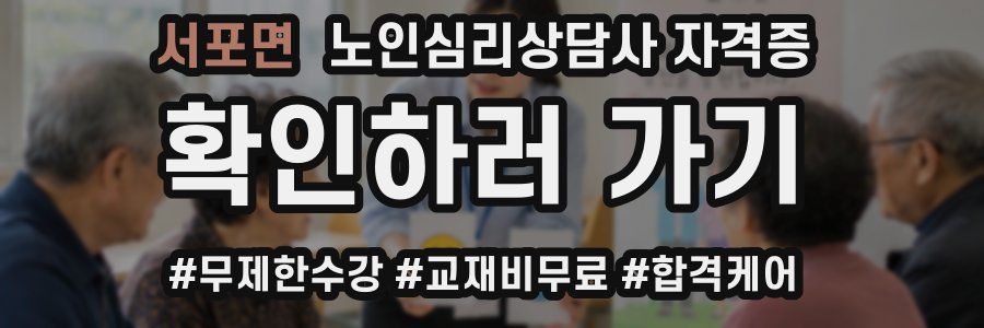 서포면 노인 심리 상담사 자격증