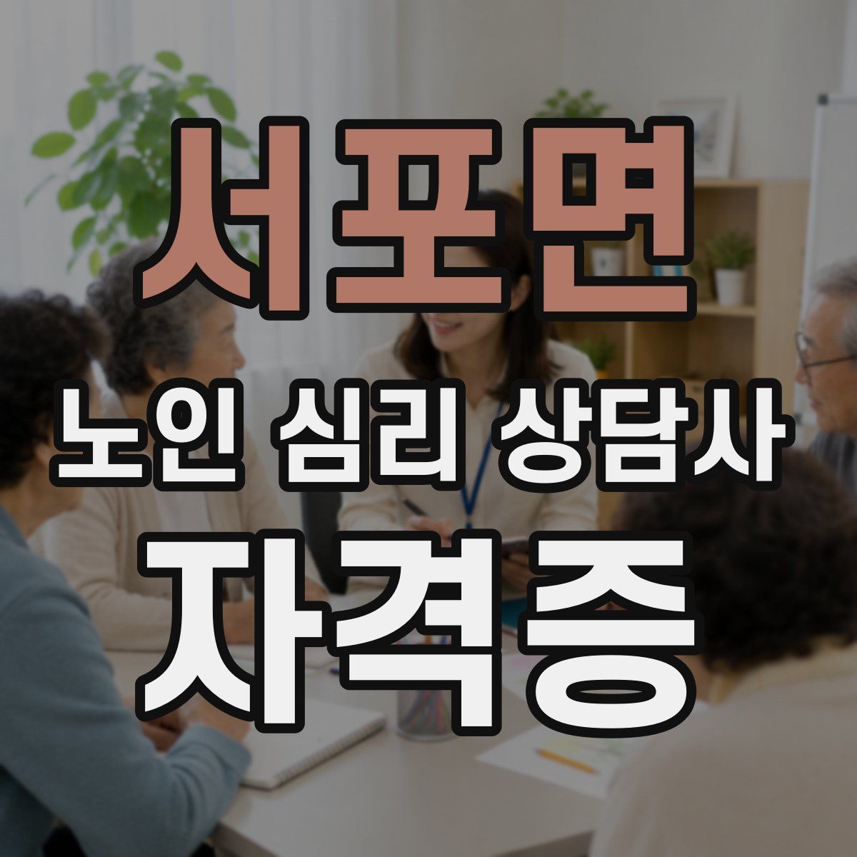 서포면 노인 심리 상담사 자격증