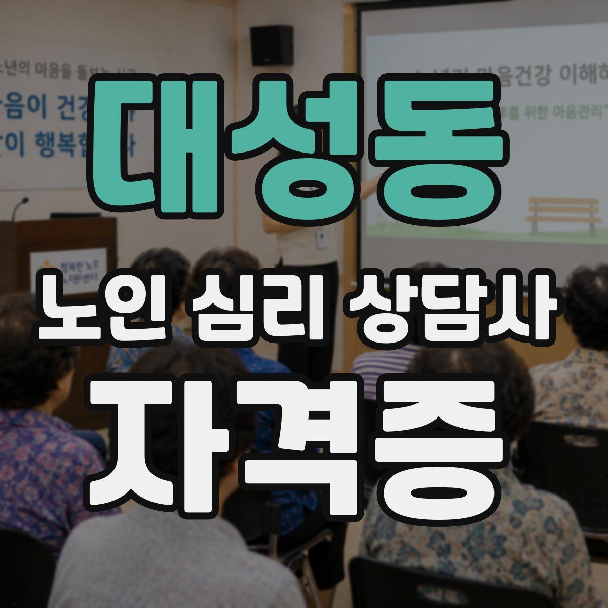 대성동 노인 심리 상담사 자격증
