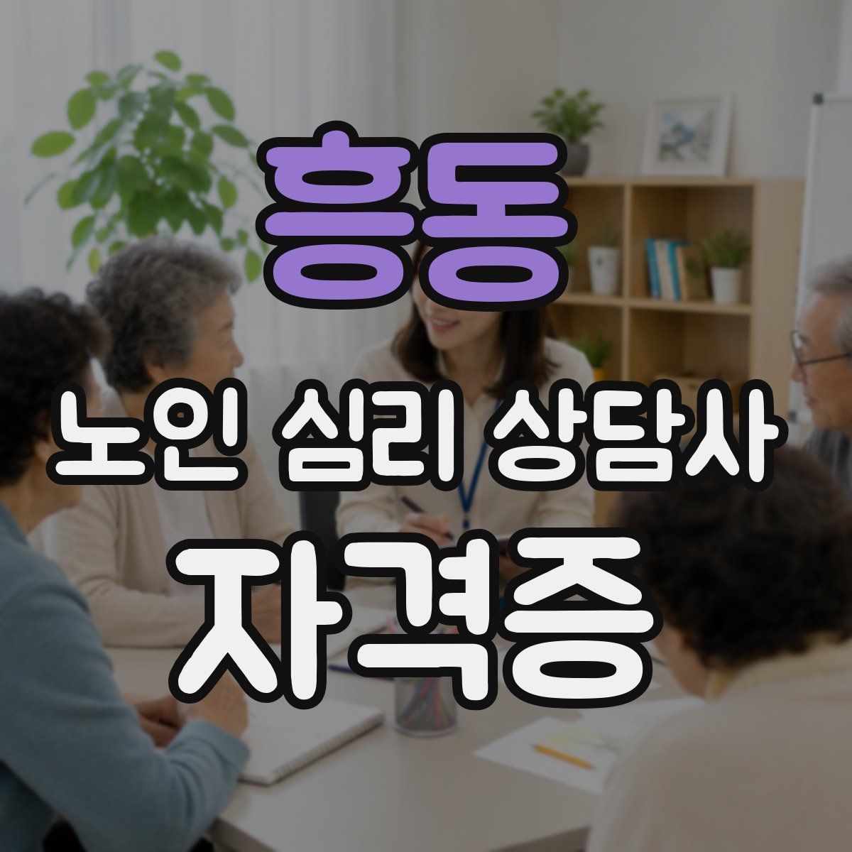 흥동 노인 심리 상담사 자격증