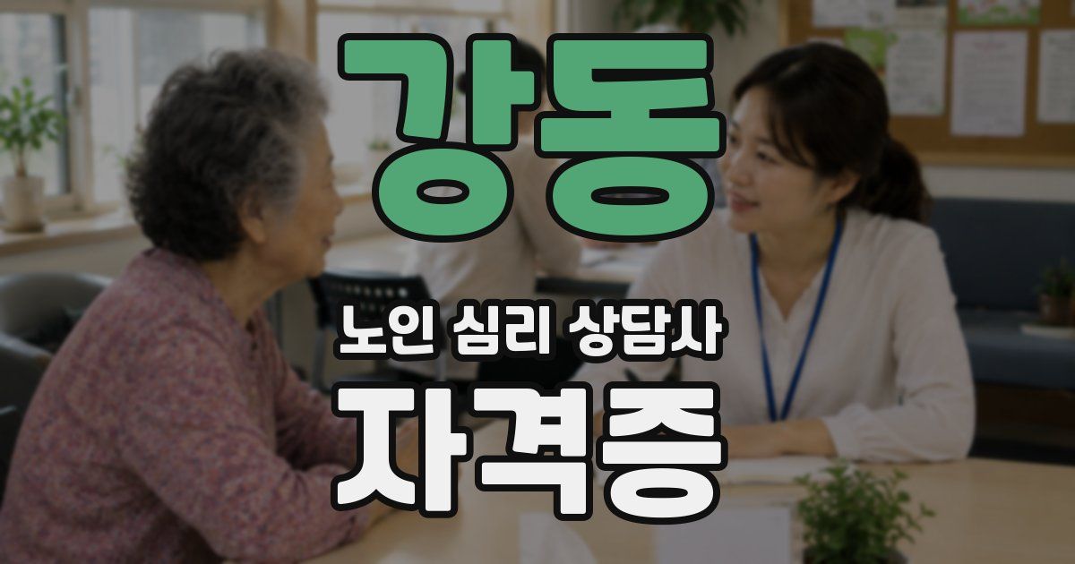 강동 노인 심리 상담사 자격증