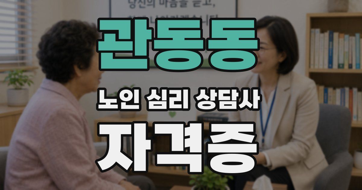 관동동 노인 심리 상담사 자격증