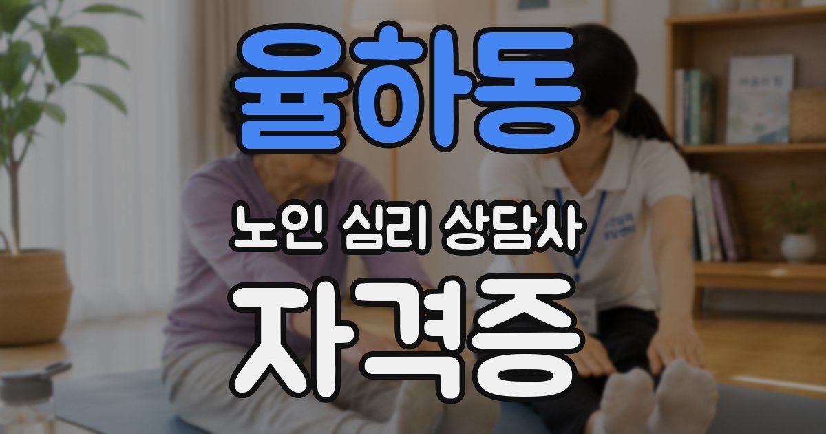율하동 노인 심리 상담사 자격증