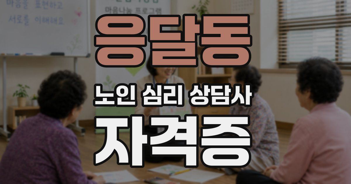 응달동 노인 심리 상담사 자격증