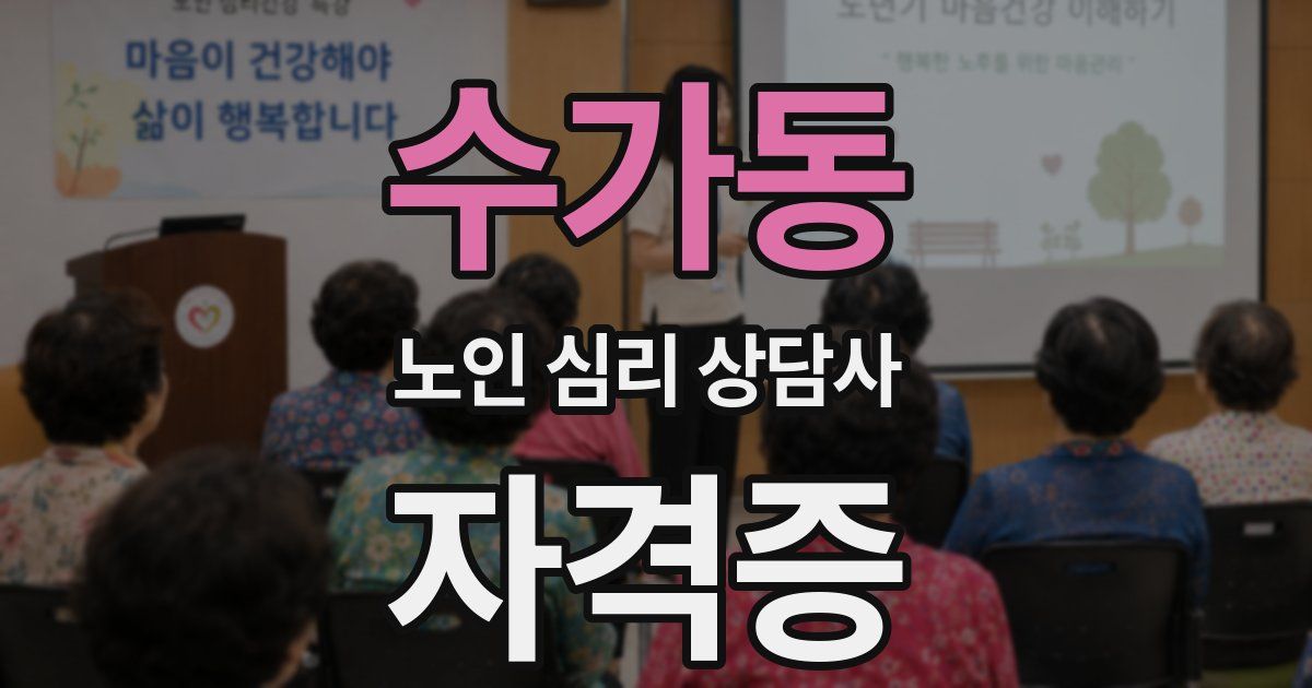 수가동 노인 심리 상담사 자격증