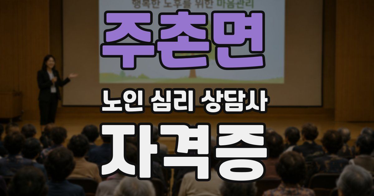 주촌면 노인 심리 상담사 자격증