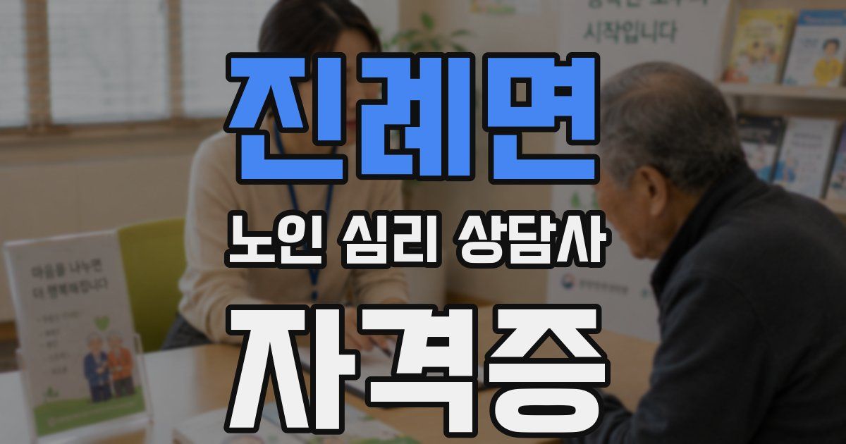 진례면 노인 심리 상담사 자격증