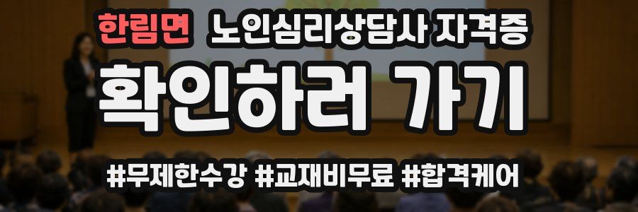 한림면 노인 심리 상담사 자격증