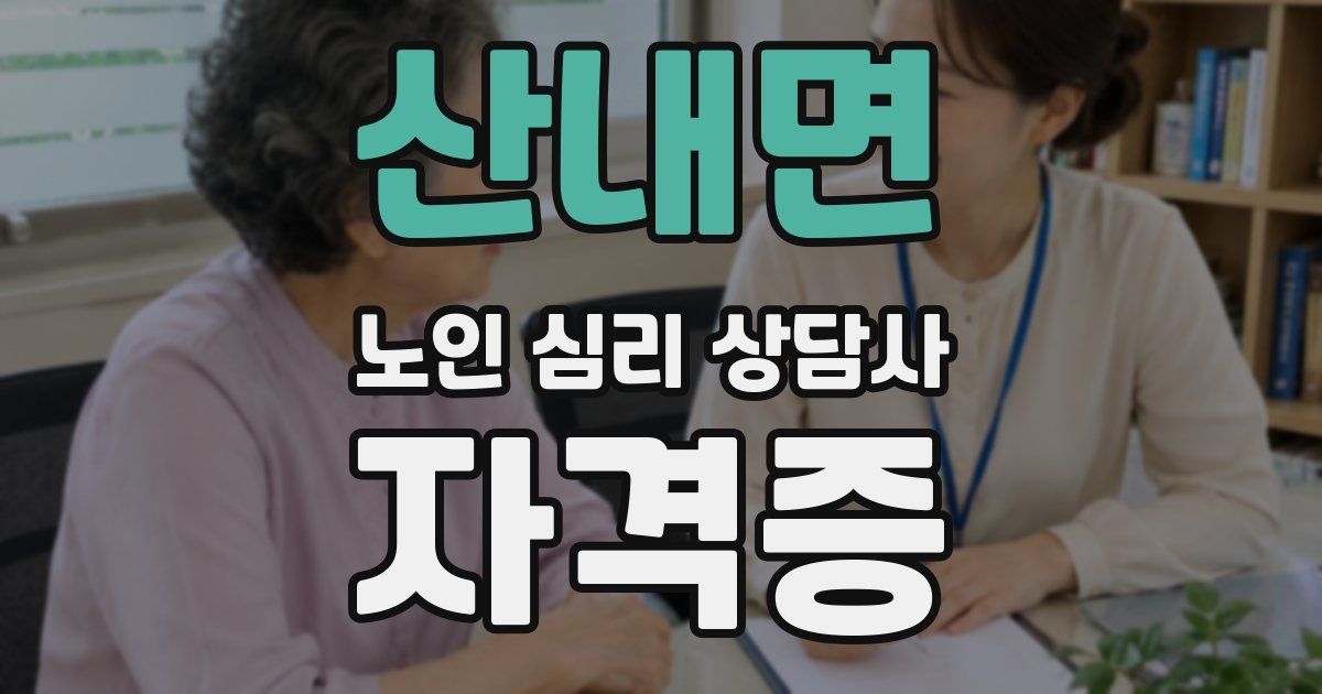 산내면 노인 심리 상담사 자격증
