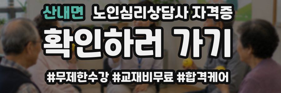 산내면 노인 심리 상담사 자격증