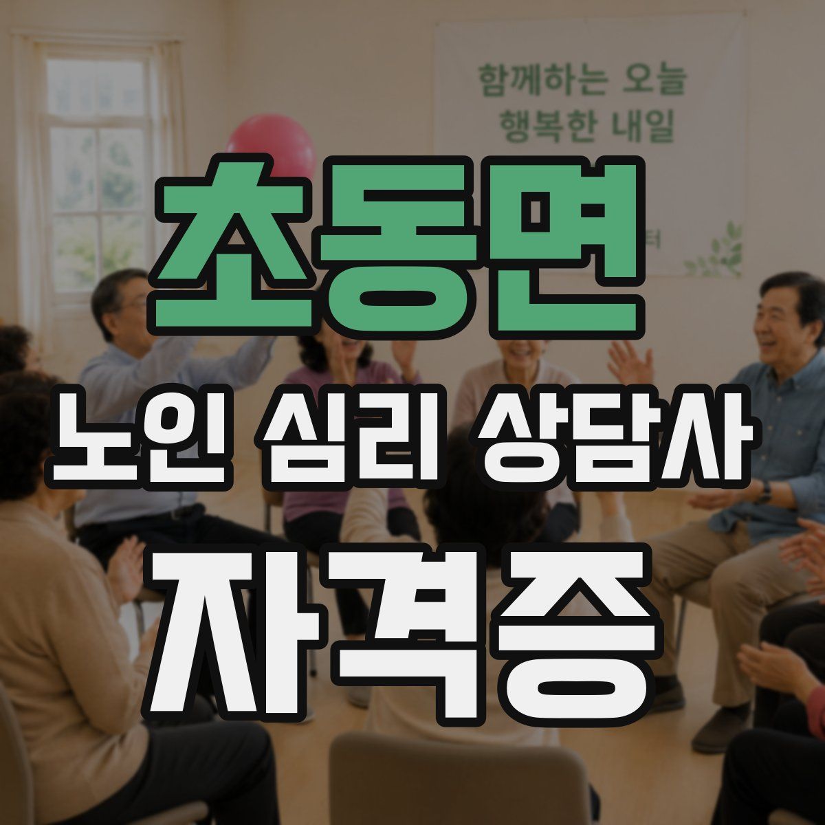 초동면 노인 심리 상담사 자격증