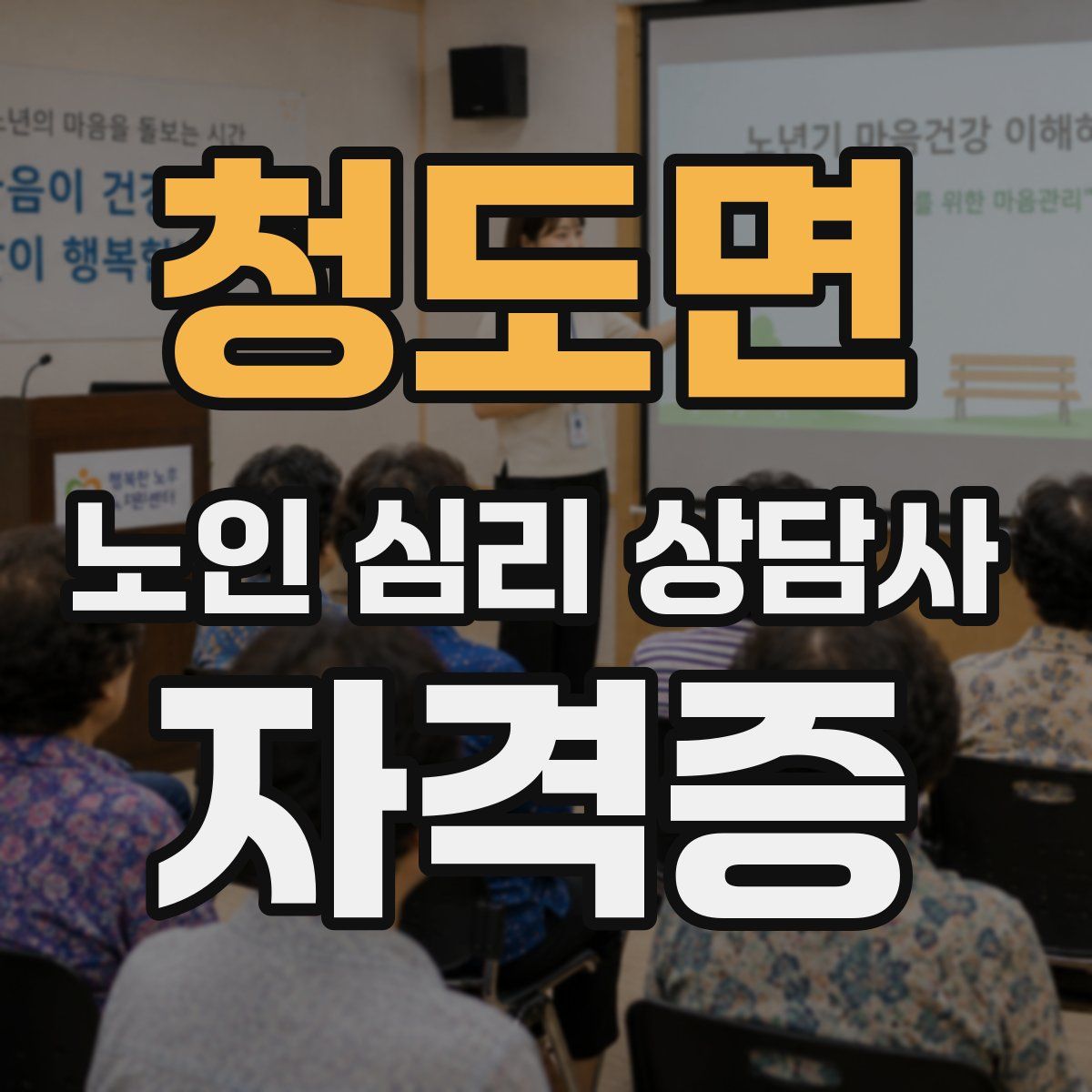 청도면 노인 심리 상담사 자격증