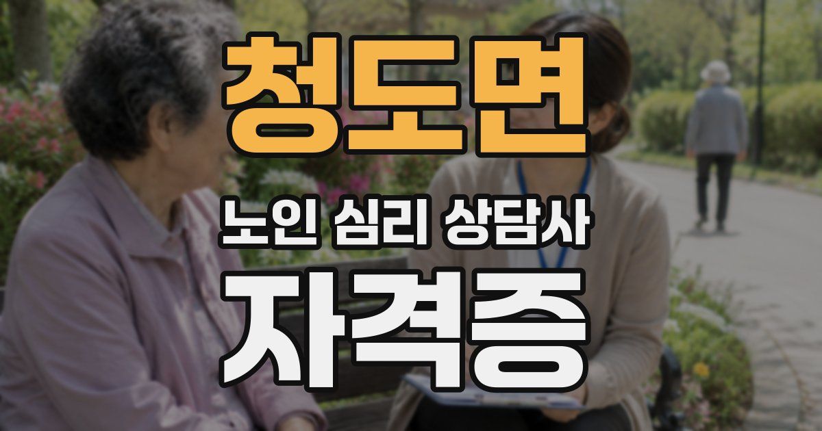 청도면 노인 심리 상담사 자격증