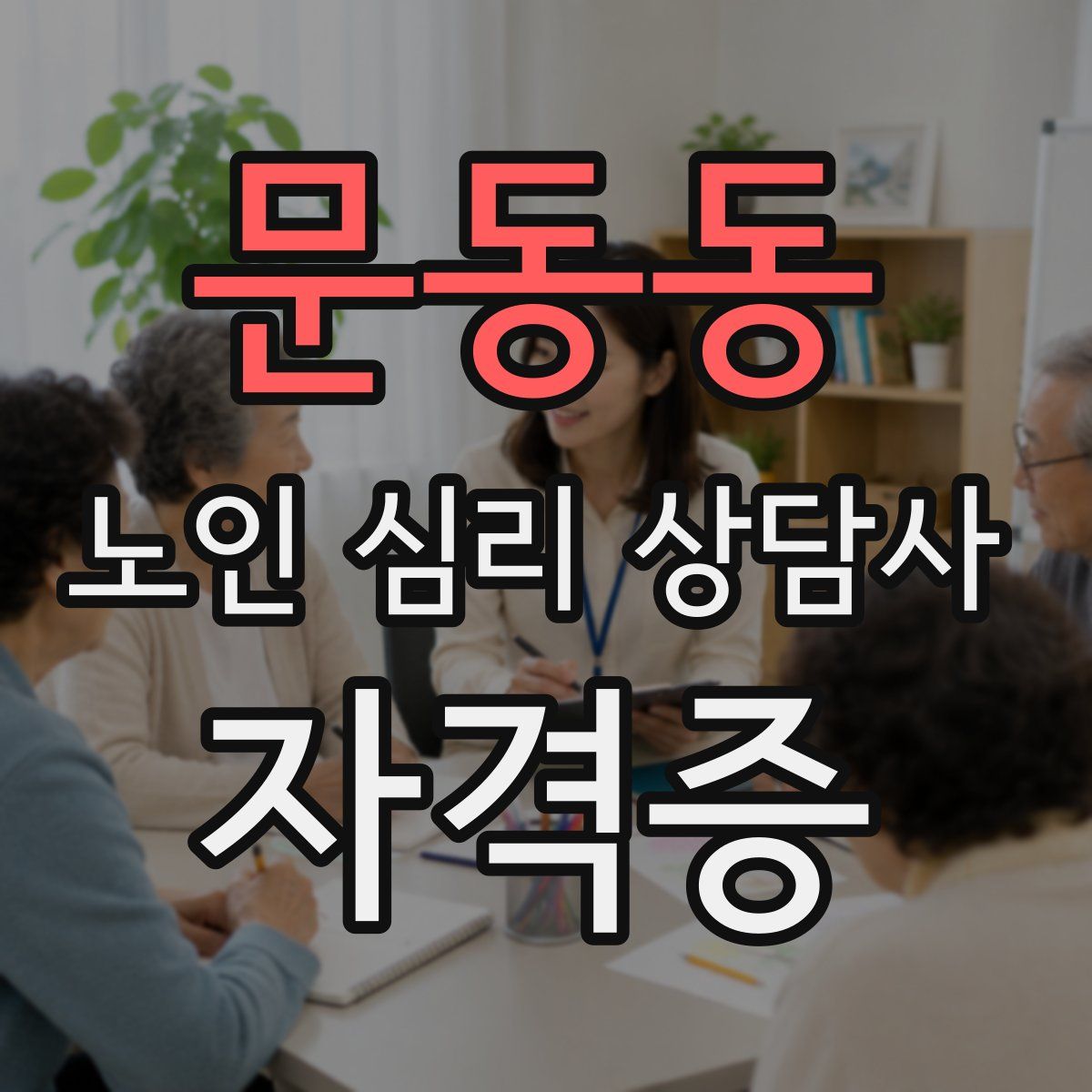 문동동 노인 심리 상담사 자격증