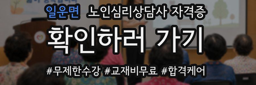 일운면 노인 심리 상담사 자격증