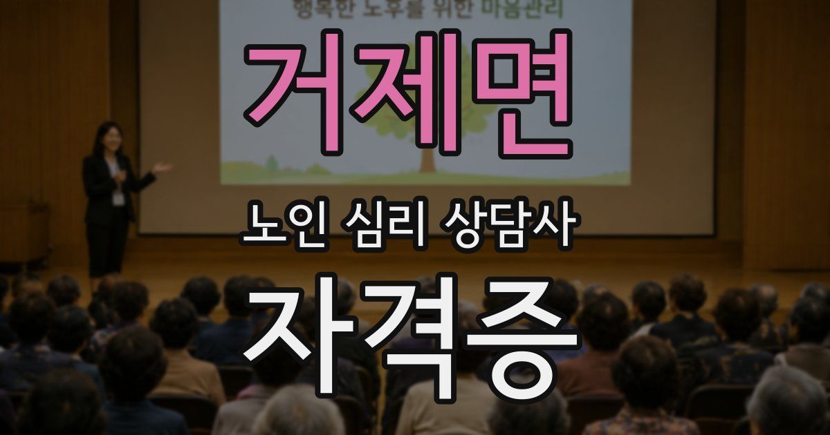 거제면 노인 심리 상담사 자격증