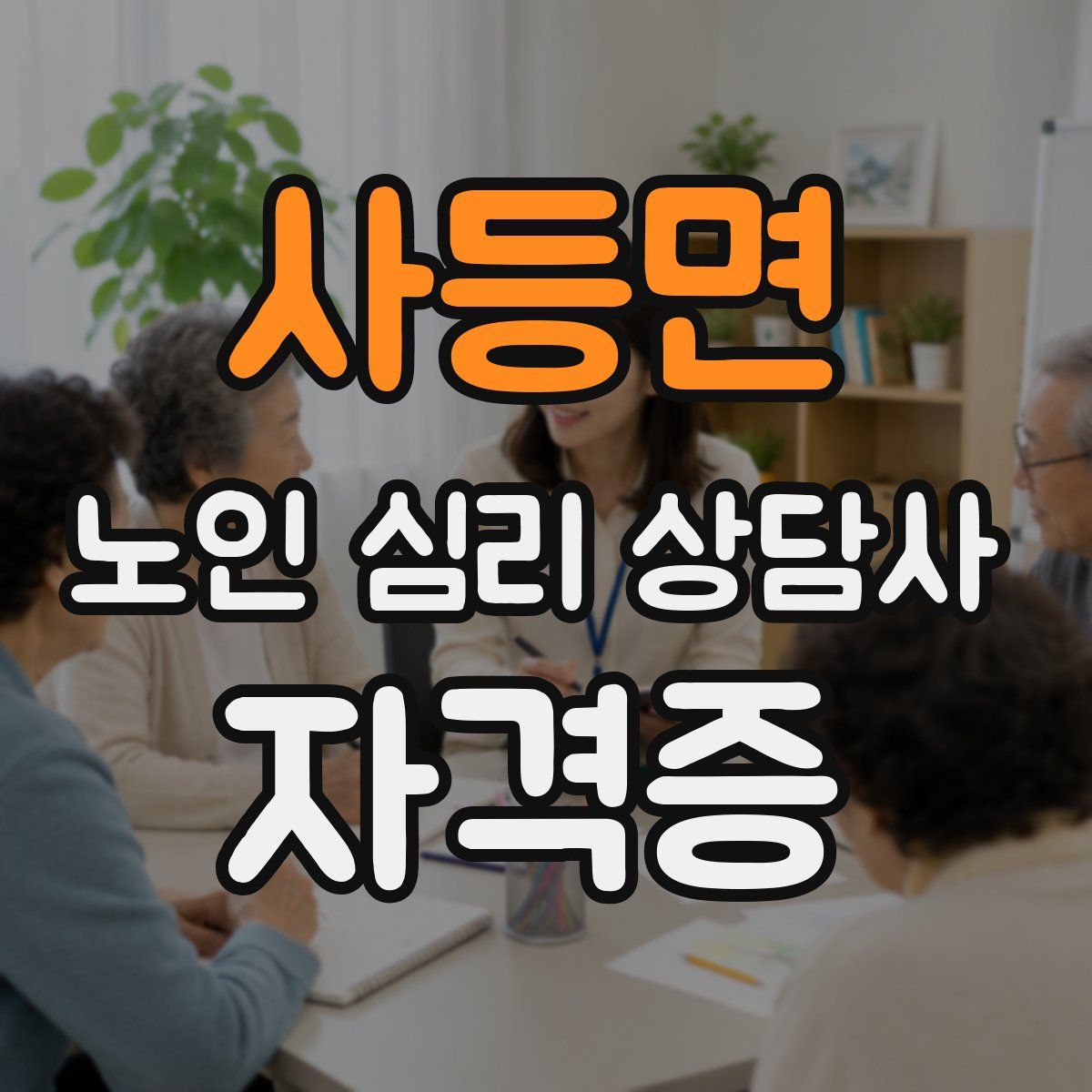 사등면 노인 심리 상담사 자격증