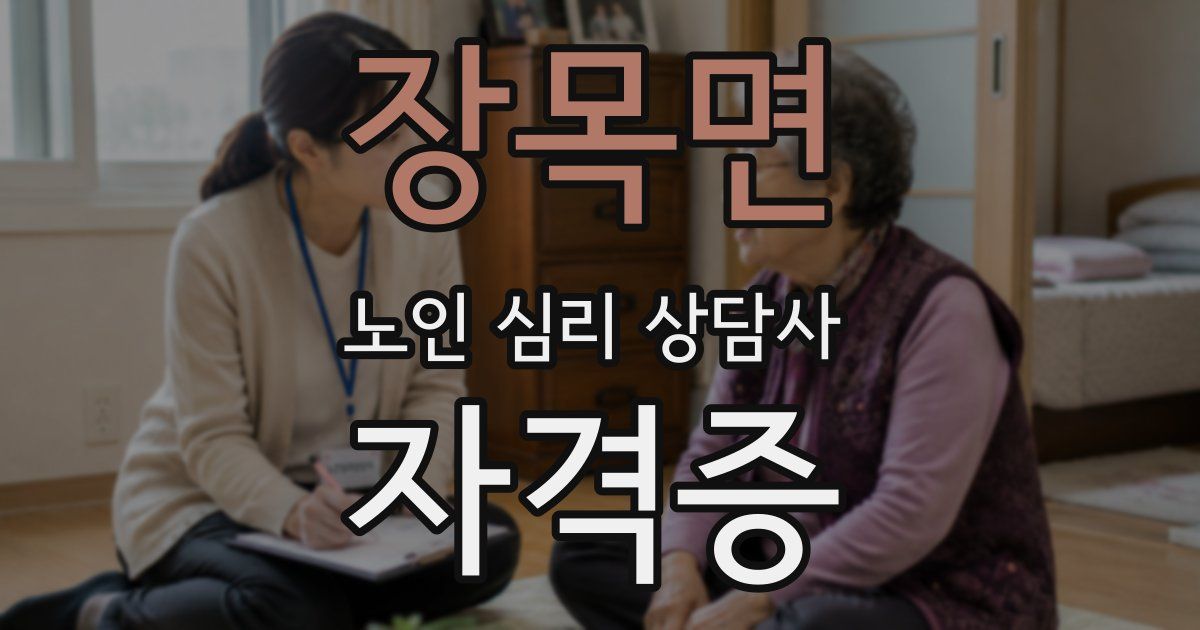 장목면 노인 심리 상담사 자격증
