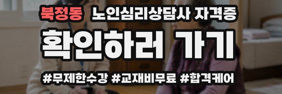 북정동 노인 심리 상담사 자격증